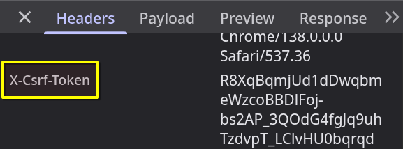 CSRF token in http request header