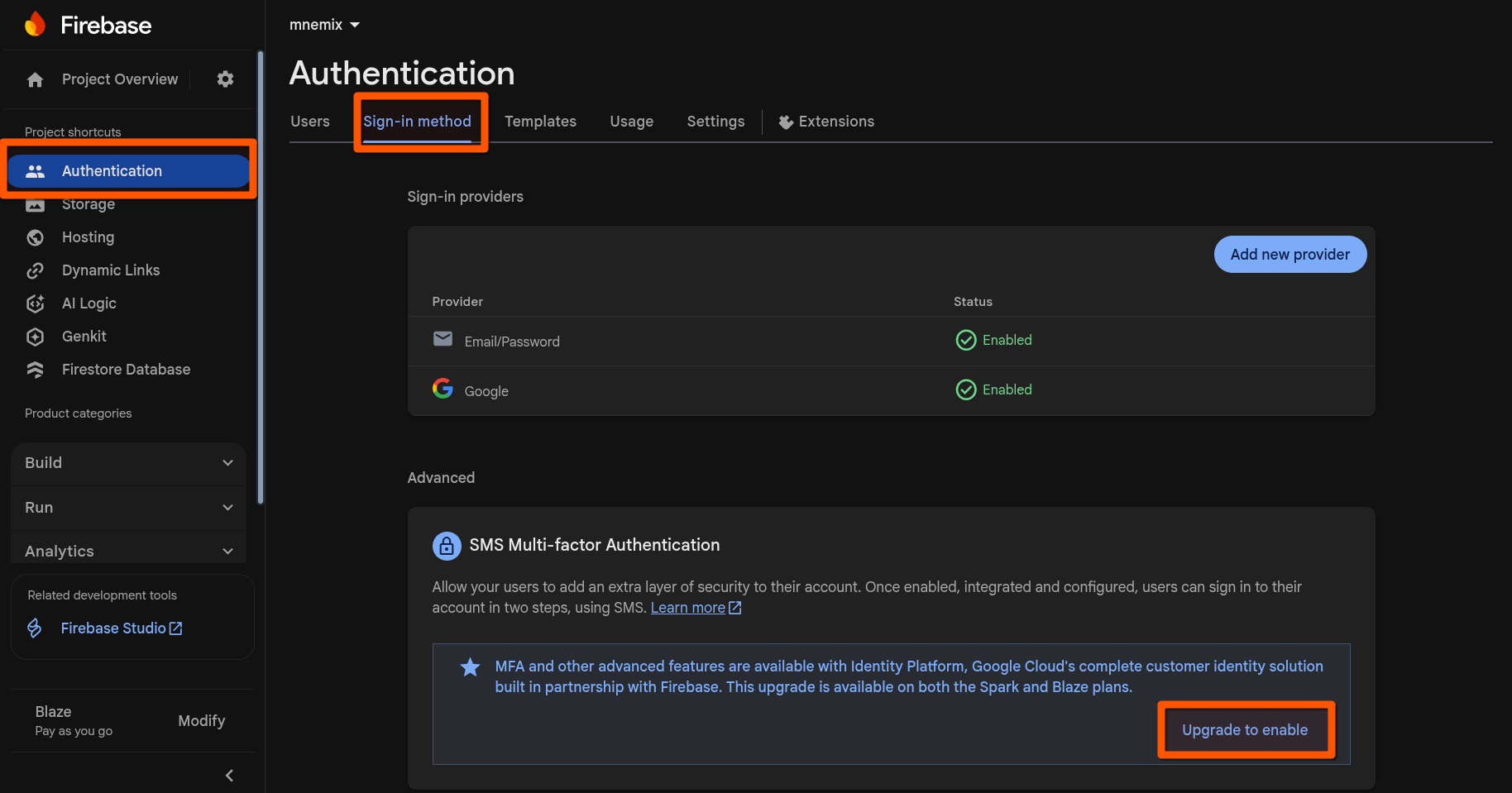 Activation d&rsquo;Identity Platform